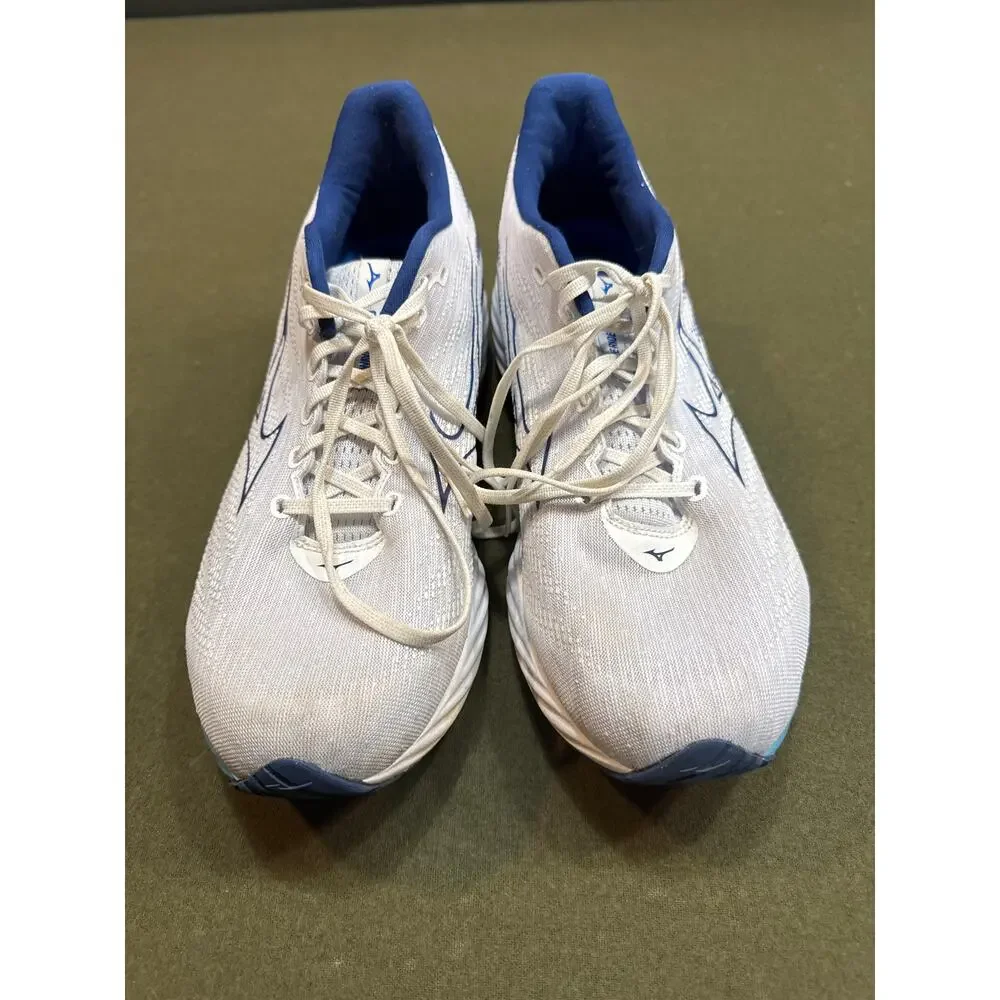 Mizuno Wave Rider 28 Super Wide White Blue Mens Road Running J1GC2403-01 Size 13
